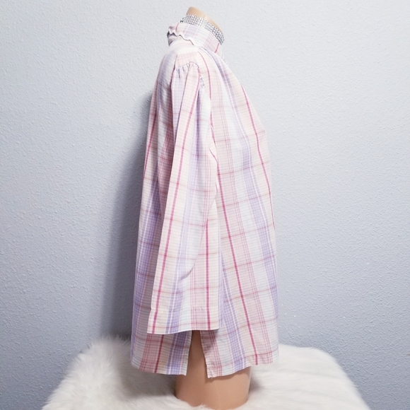 Vintage 80's retro COTTAGECORE prairie pastel shirt top blouse Plus Size - Picture 8 of 12